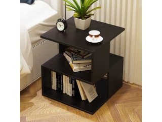 Modern Home Bedside Table, Side Table With Storage - Black - 40×40×43