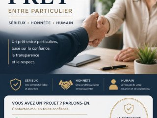 OFFRE DE PRÊT ENTRE PARTICULIER SÉRIEUX ET HONNÊTE EN 72H