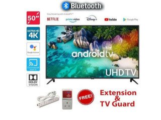 Glaze 50" Inch FRAMELESS,BLUETOOTH ENABLED Android -Smart -Ultra HD 4K+FREE GIFTS