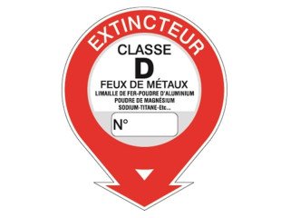 Rabat extincteurs D classe D feux de métaux